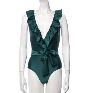 Patbo one piece swimsuit emerald green XS worn once $395